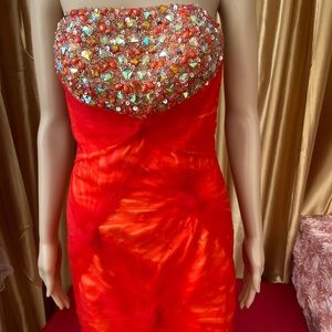 Formal short dress orange